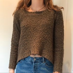 Brown sweater with back slit